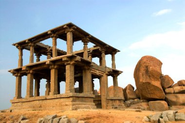 Hampi Kalıntıları Hemakuta Tepesi, Hampi, Karnataka, Hindistan 