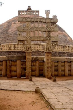 Doğu kapısı Buddha 1 Budist anıtı Sanchi, Madhya Pradesh, Hindistan Dünya Mirası 