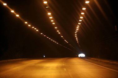 Illuminated tunnel on Mumbai Pune expressway, Maharashtra, India clipart