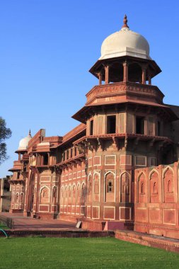 Agra kalesi 16. yüzyılda Babür İmparatoru Agra, Uttar Pradesh, Hindistan UNESCO Dünya Mirası Bölgesi tarafından inşa edildi.