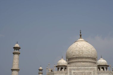 Tac Mahal 'in Dünya Harikaları, Agra, Uttar Pradesh, Hindistan UNESCO Dünya Mirası Bölgesi Kubbesi