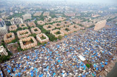 aerial view of government colony, Bandra Khar, Bombay Mumbai, Maharashtra, India  clipart