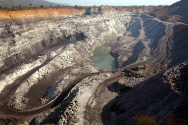 Jharkhand, Hindistan 'daki kömür madeninin genel görünümü