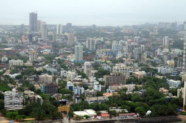 Shivaji Parkı ve Prabhadevi, Bombay Mumbai, Maharashtra, Hindistan hava manzarası 