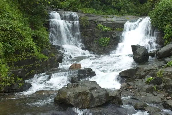 Stock image Malshej landscape in monsoon waterfall running down , Malshej Ghat , Maharashtra , India