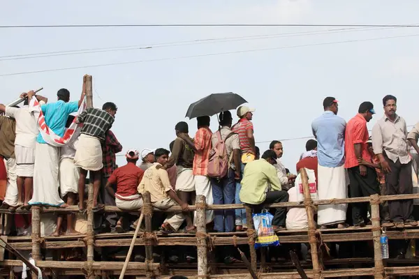 Folk Tittar Båt Ras Punnamada Sjö Alleppey Alappuzha Kerala Indien — Stockfoto