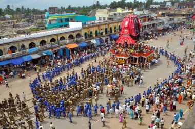 Puri Orissa Hindistan 'da Rath yatra.