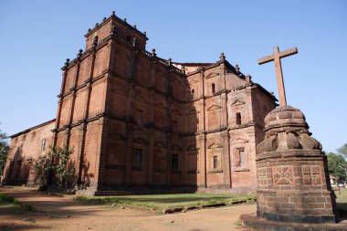 Rear View Of Basilica Of Bom Jesus church built in 1585 A.D. With Laterite Stone , UNESCO World Heritage Site , Old Goa , Velha Goa , India clipart
