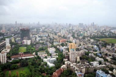 Yakut koleji, Mahim ve Shivaji Parkı, Bombay Mumbai, Maharashtra, Hindistan 'ın havadan görünüşü. 