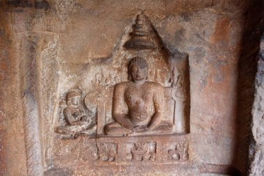Badami , Chalukya Cave 4575 A.D. _ 585 A.D. Dedicated To Jaina , Tirthankaras , UNESCO World Heritage Site , Bagalkot , Karnataka , India clipart