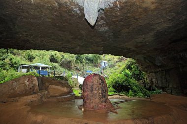 Mawsynram mağarası şiş dikitler ve sarkıtlar, Cherrapunji, Meghalaya, Hindistan
