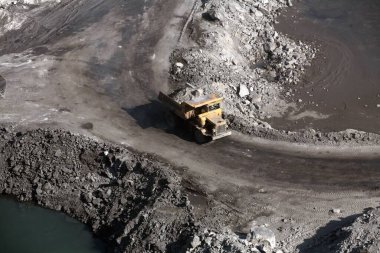 Jharkhand, Hindistan 'daki kömür madeninin genel görünümü