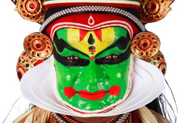 Güney Hintli kathakali dansçısı, Kerala, Hindistan 