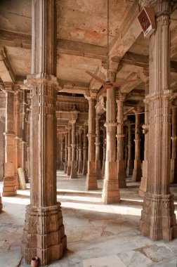 Interior of jami masjid, Ahmedabad, Gujarat, India  clipart