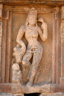 Ardhanari Nateshvara, Kadasiddeshvara Tapınağı, Pattadakal, UNESCO Dünya Mirası Alanı, M.S. 800 yılında inşa edilmiş, Bagalkot, Karnataka, Hindistan