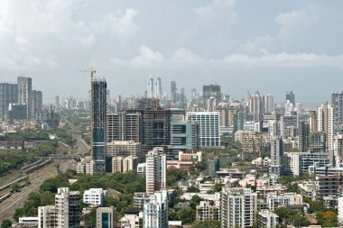 Bombay Mumbai, Maharashtra, Hindistan, Parel ve Elphinstone yolu ile dadar hava manzarası 