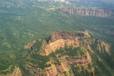 Aerial view of Sahyadri Mountains of Maharashtra, India   clipart