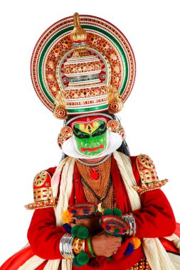 Güney Hintli kathakali dansçısı, Kerala, Hindistan 