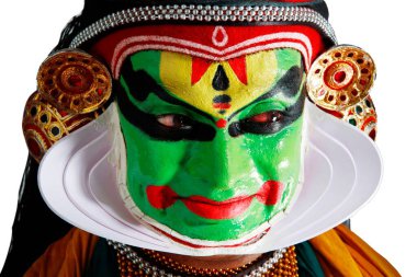 Güney Hintli kathakali dansçısı, Kerala, Hindistan  