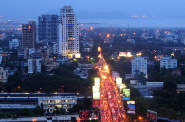 Hava manzaralı Tilak Köprüsü, Dadar, Bombay Mumbai, Maharashtra, Hindistan  