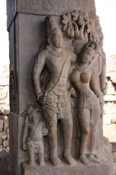 stock image Virupaksha Temple , Shiva Parvati , Pattadakal , UNESCO World Heritage Site , built in 800 A.D. , Bagalkot , Karnataka , India