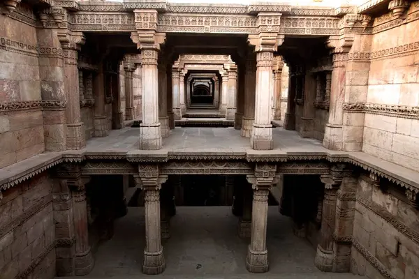 stock image Adalaj step well or vav built in 1499 AD by Queen Radhabai of Ahmedabad, Gujarat, India 