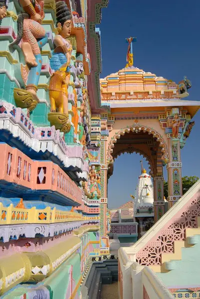 stock image Decorative wall of Jain temple of Jakhau , Jakhau , Kutch , Gujarat , India