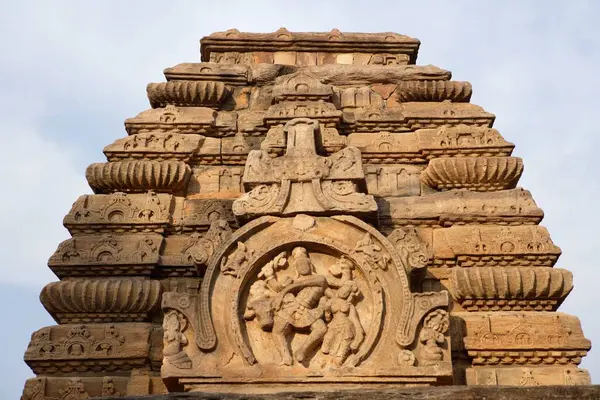 Tempeltårnet Krummende Ribber Dekorert Hestesko Formet Stort Panel Shiva Danser royaltyfrie gratis stockbilder