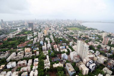 Mahim ve Shivaji Parkı 'nın havadan görünüşü Bombay Mumbai, Maharashtra, Hindistan