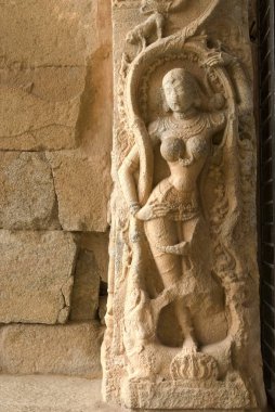 Krishna tapınağındaki heykel Hampi, Karnataka, Hindistan