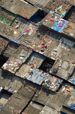 Aerial view of worli slum, Bombay, Mumbai, Maharashtra, India  clipart
