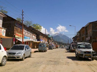 Pazar alanı, Pahalgam, Jammu ve Kashmir, Hindistan 