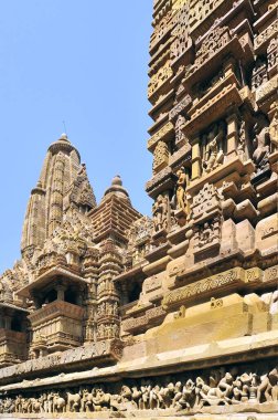 Khajuraho lakshmana tapınağı plinth madhya pradesh Hindistan