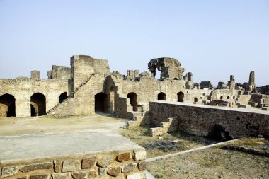Ruined of Golconda fort built by Mohammed Quli Qutb Shah 16th century , Hyderabad , Andhra Pradesh , India clipart