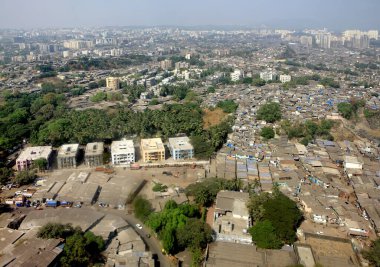 Bombay Mumbai, Maharashtra, Hindistan gecekondu manzarası