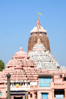 Tanrı Krishna Baldev Subhadra, Puri, Orissa, Hindistan 'a adanmış Jagannathpuri tapınağı. 