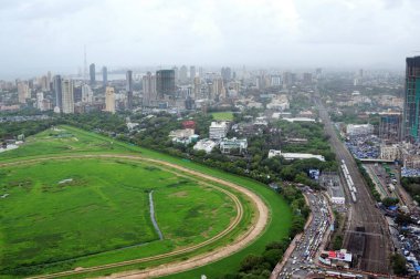 Worli 'nin havadan görünüşü ve mahalaxmi yarış pisti, Bombay Mumbai, Maharashtra, Hindistan