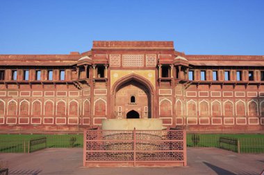 Agra kalesi 16. yüzyılda Babür İmparatoru Agra, Uttar Pradesh, Hindistan UNESCO Dünya Mirası Bölgesi tarafından inşa edildi.