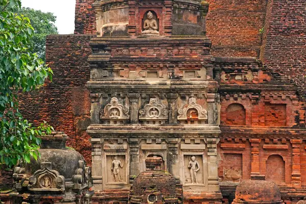Statues Buddha Remains Ancient Nalanda University Bihar India — Stock Photo, Image