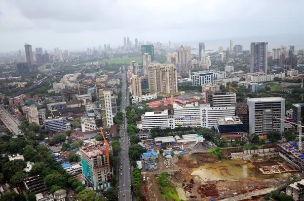 stock image aerial view of Lower Parel with kamala mill and dlf projects, Bombay Mumbai, Maharashtra, India 