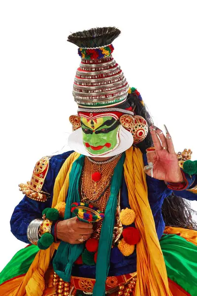 Güney Hintli kathakali dansçısı, Kerala, Hindistan 