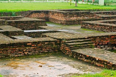 Gamalı haç şeklinde rahibe Vihar, Kolhua, Vaishali, Bihar, Hindistan 