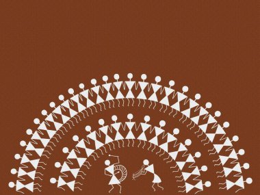 warli resim tarpa dansı Hindistan Asya