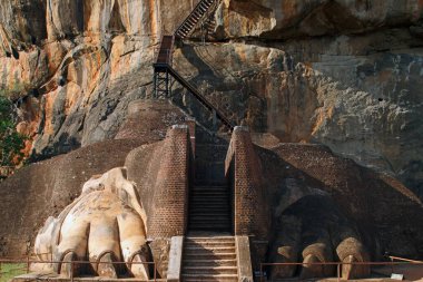 Aslan pençeleri, 5. yüzyıl aslanları başı, Sakya _ simha aslanı, Sri Lanka