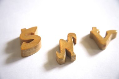 Kavram, akshar alfabe harfi İngilizce tahtadan yapılır.