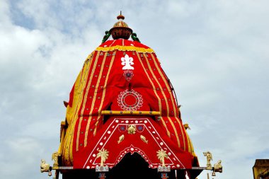 Puri Orissa Hindistan 'da Rath yatra. 