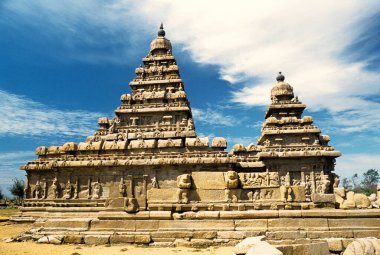 Sahil tapınağı, Mahabalipuram Mamallapuram, Tamil Nadu, Hindistan