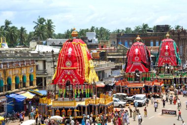 Puri Orissa Hindistan 'da Rath yatra.