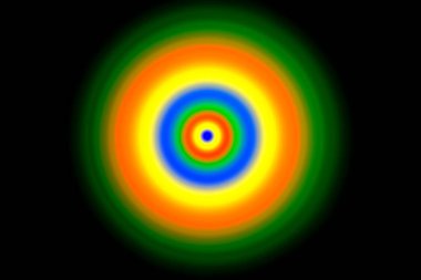 Soyut arkaplan dairesi rengi siyah mavi turuncu kırmızı ve sarı konsantrasyon yaratıcı hipnotize büyü modern güzel sanatlar bilgisayar grafikleri yuvarlak görünüm ve hayal