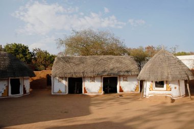 Kutch mimarı, Shilpgram, Udaipur, Rajasthan, Hindistan 